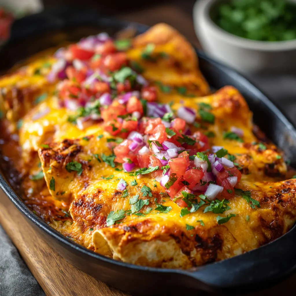 Cheesy Chicken Enchiladas Bake