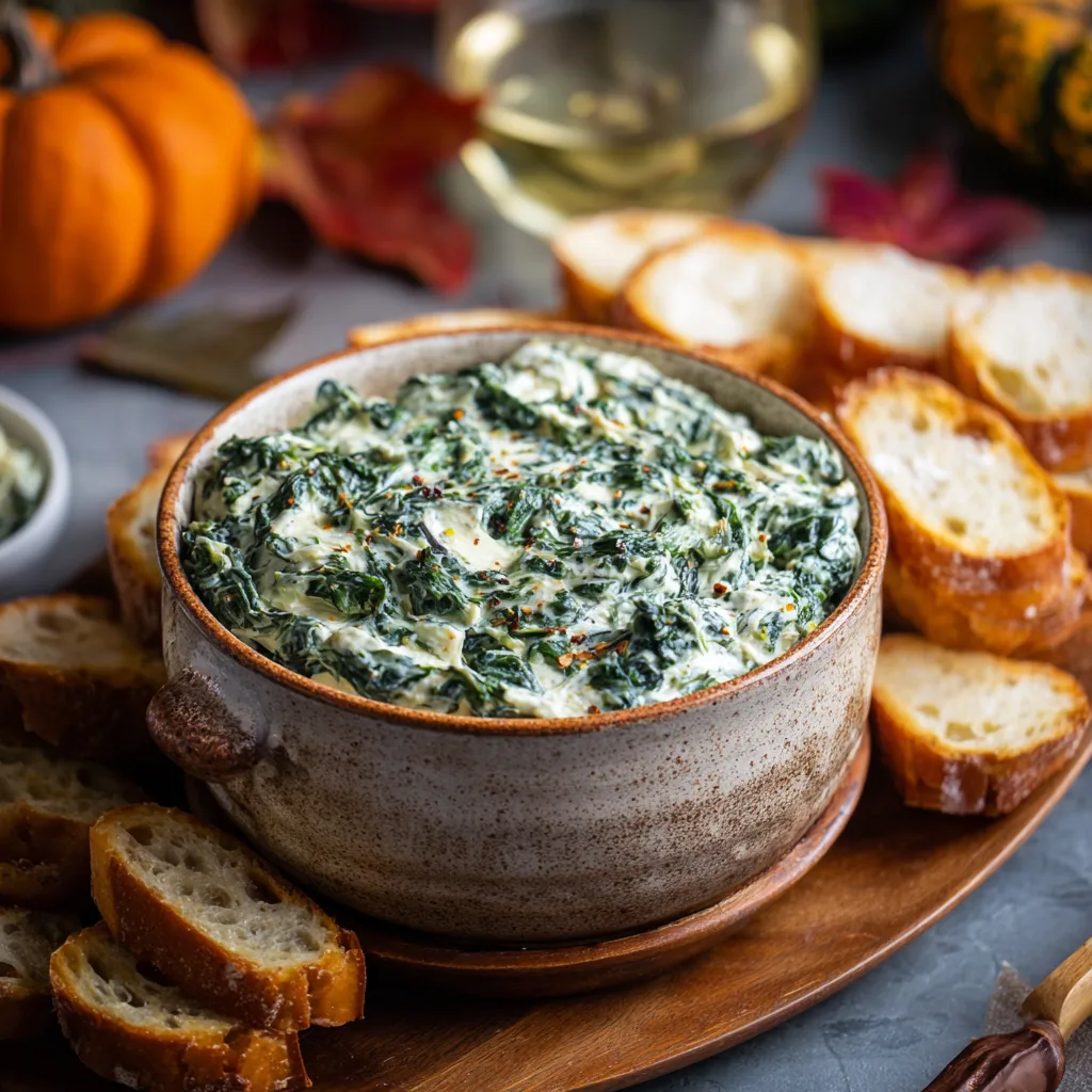 Creamy Spinach Dip for Thanksgiving Pumpkin
