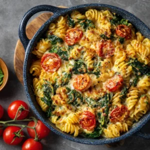Spinach and Tomato Pasta Bake