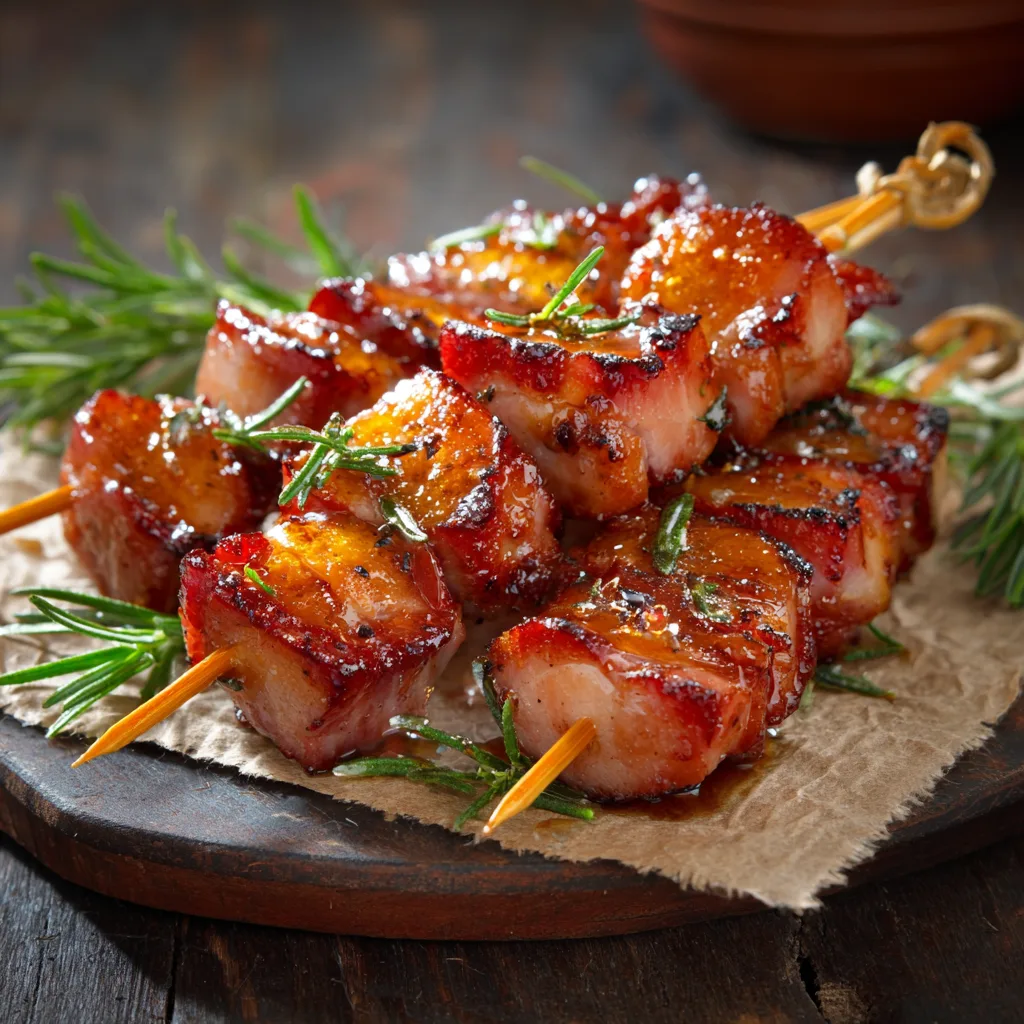 Honey Glazed Ham Skewers