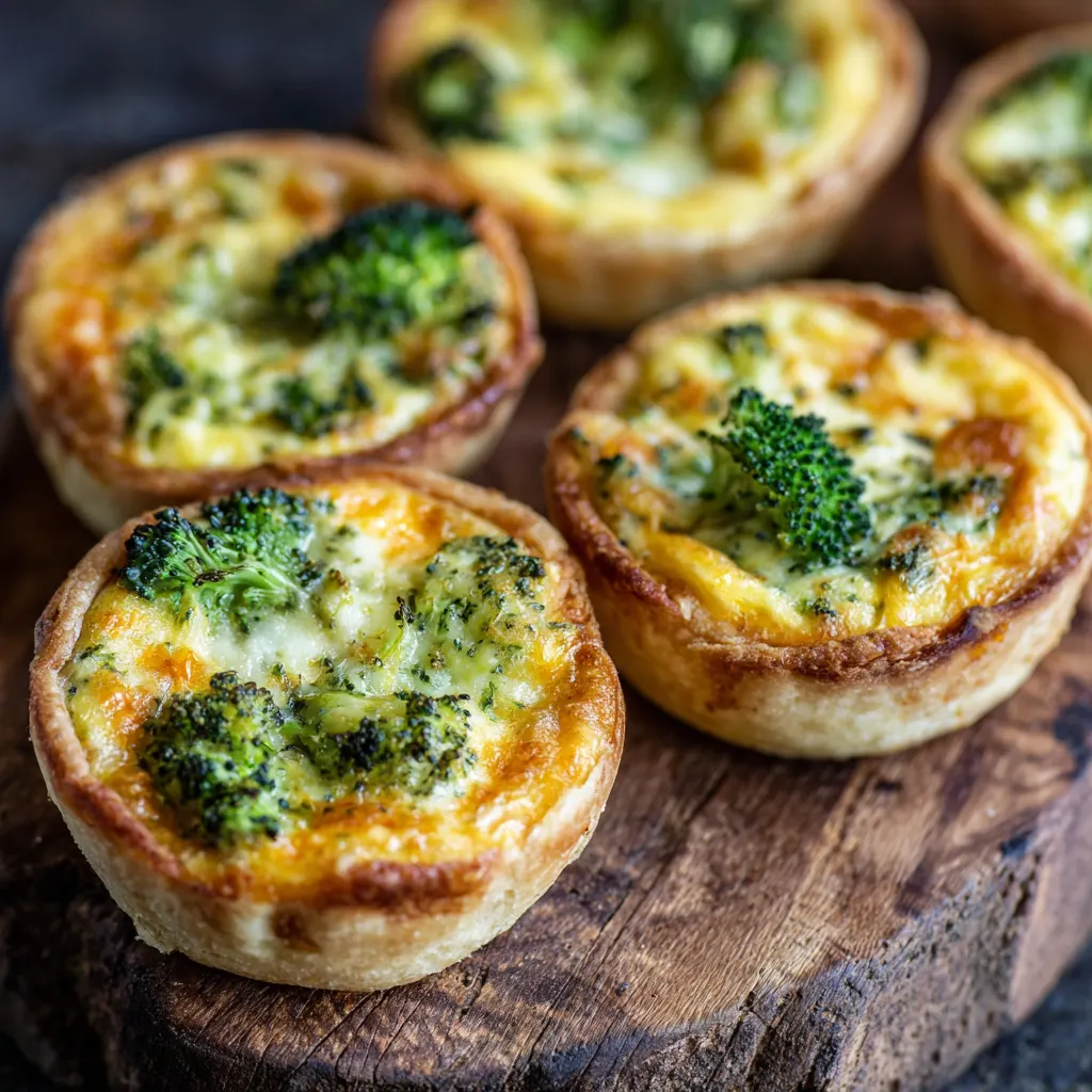 Broccoli Cheddar Mini Quiches