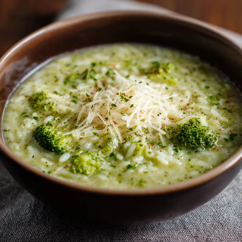Cheesy Broccoli Rice Soup
