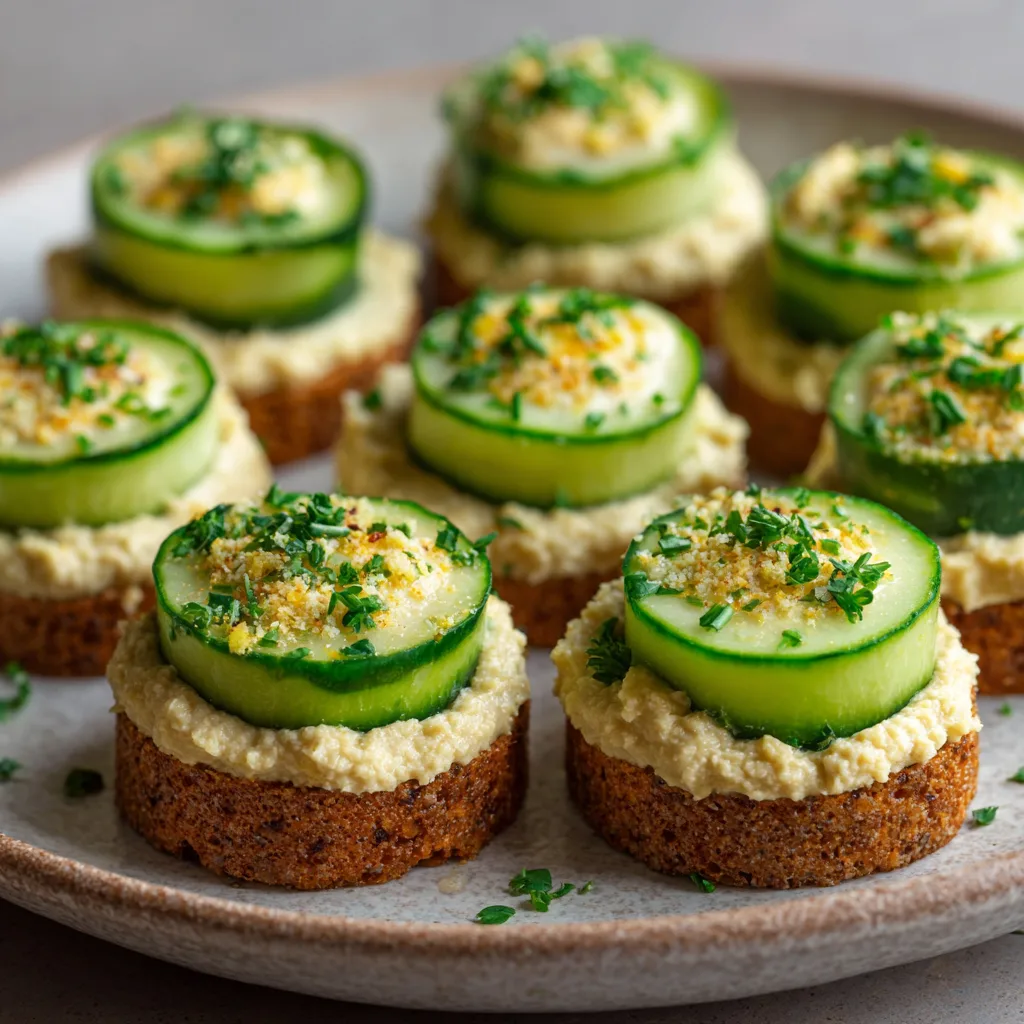 Cucumber Hummus Bites Snack