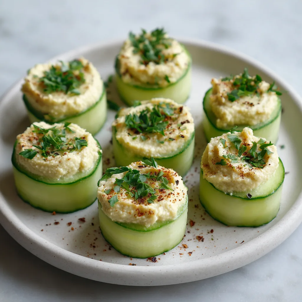 Cucumber Hummus Bites Snack