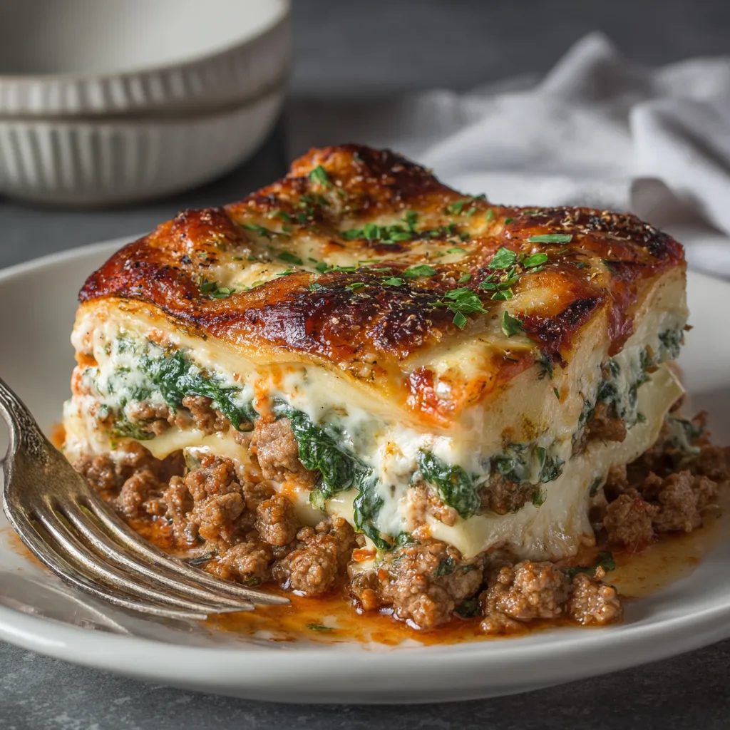 Ground Beef and Spinach Lasagna