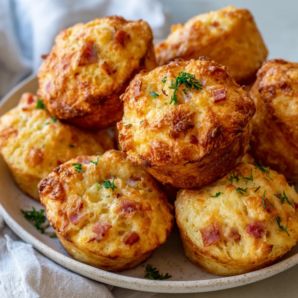 Ham and Cheese Soft Muffins