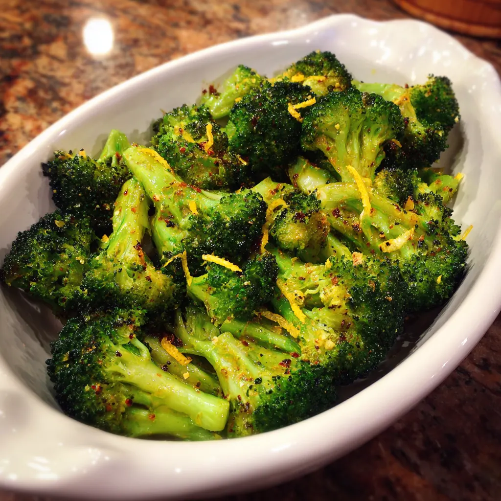 Oven-Roasted Broccoli with Lemon Zest
