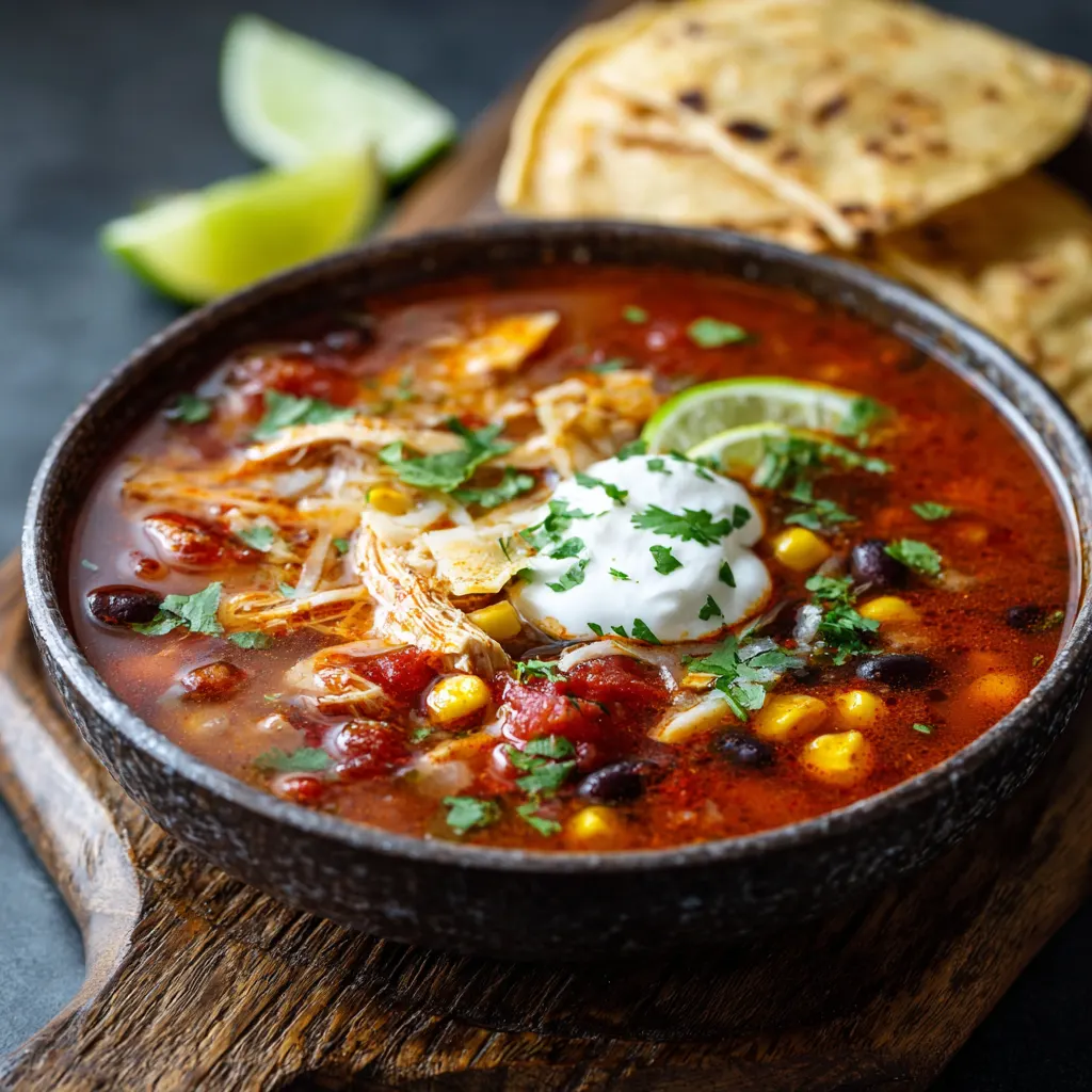 Slow Cooker Chicken Tortilla Soup