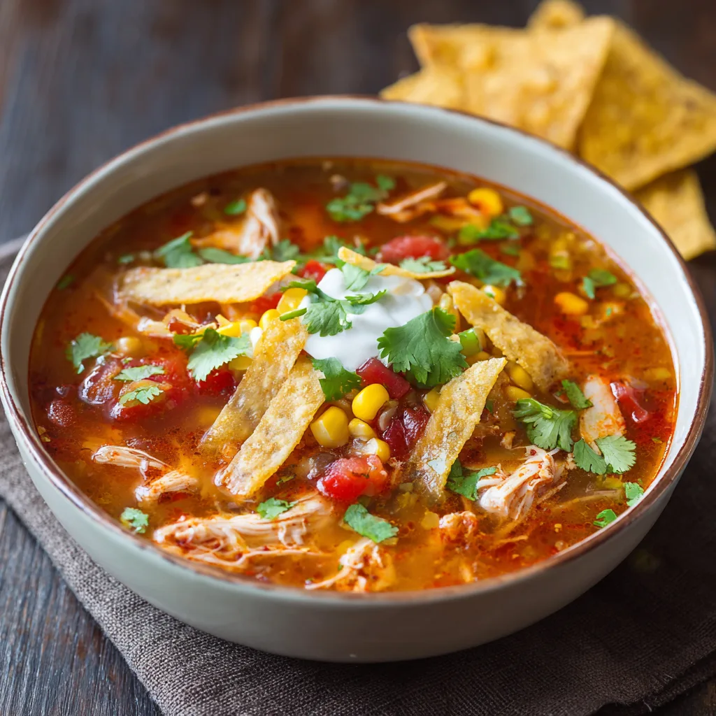 Slow Cooker Chicken Tortilla Soup