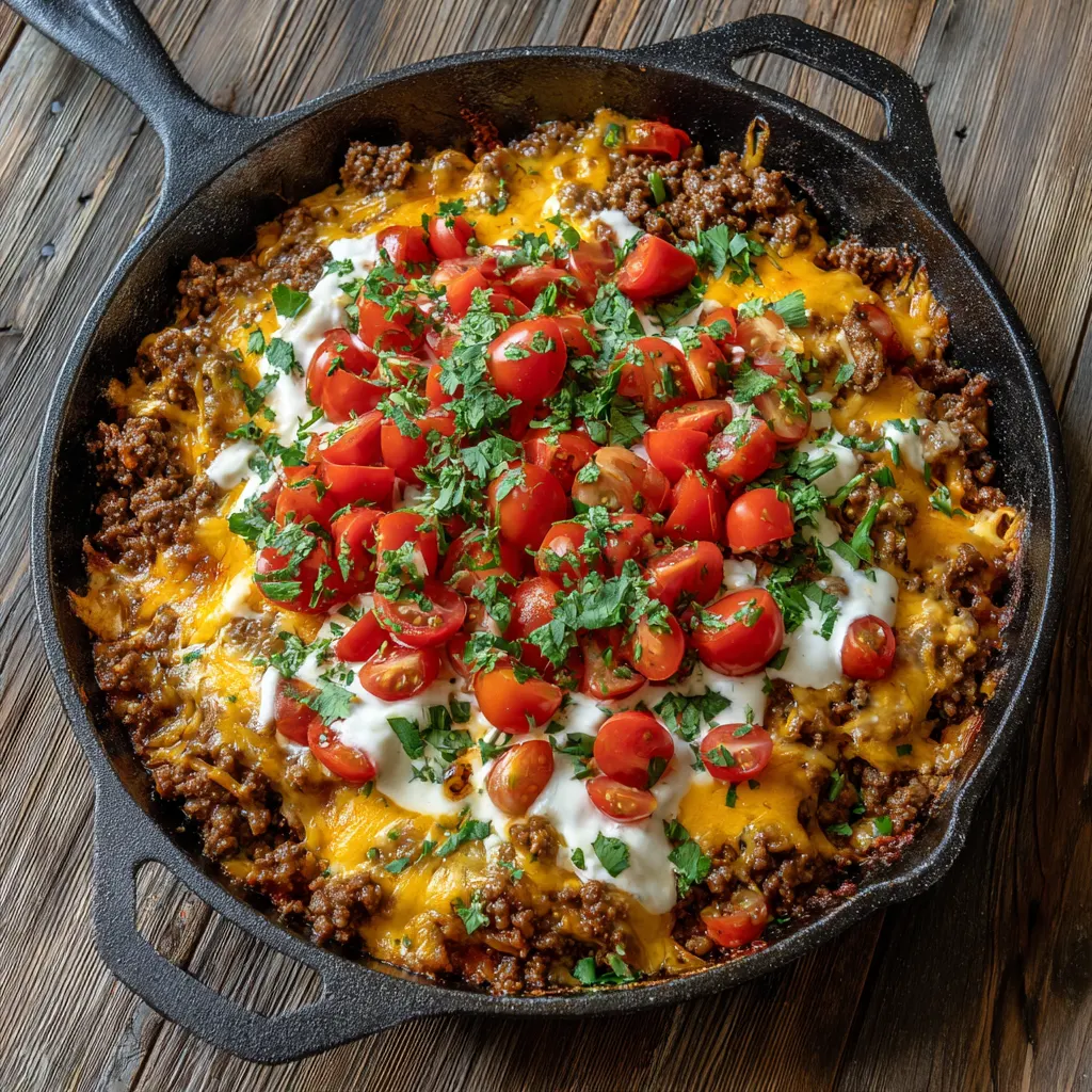 Spicy Beef and Cheese Skillet