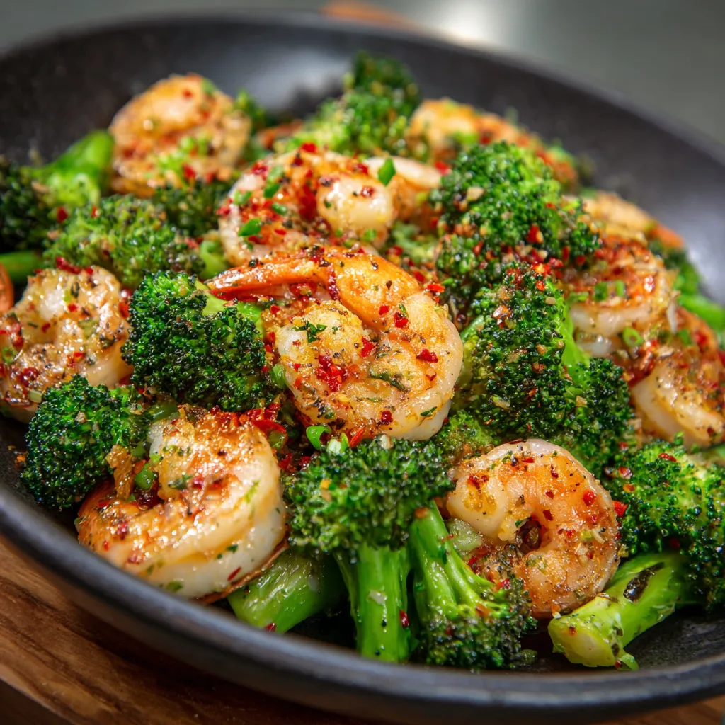 Spicy Garlic Shrimp & Broccoli