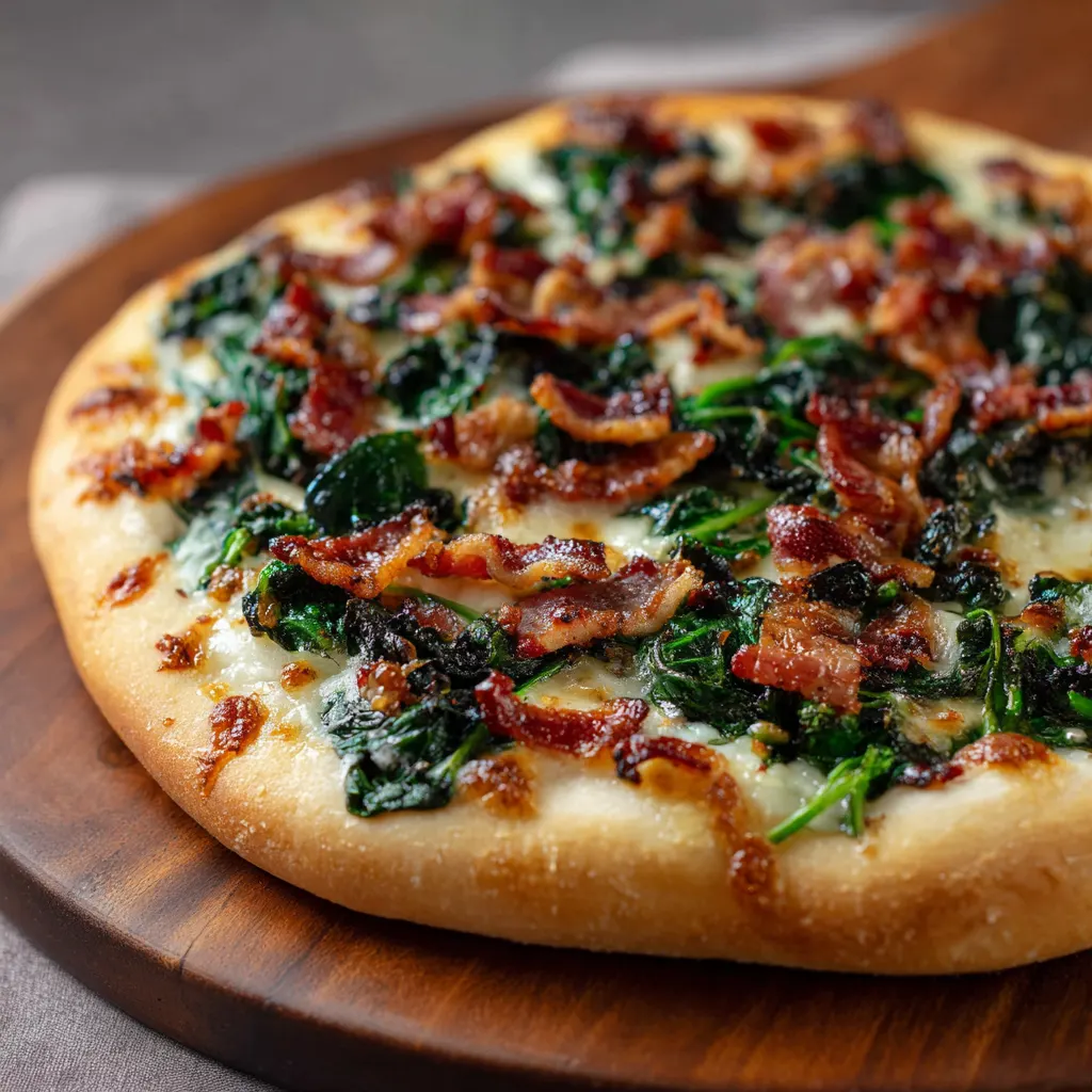 Spinach Bacon Pizza