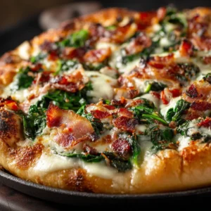 Spinach Bacon Pizza