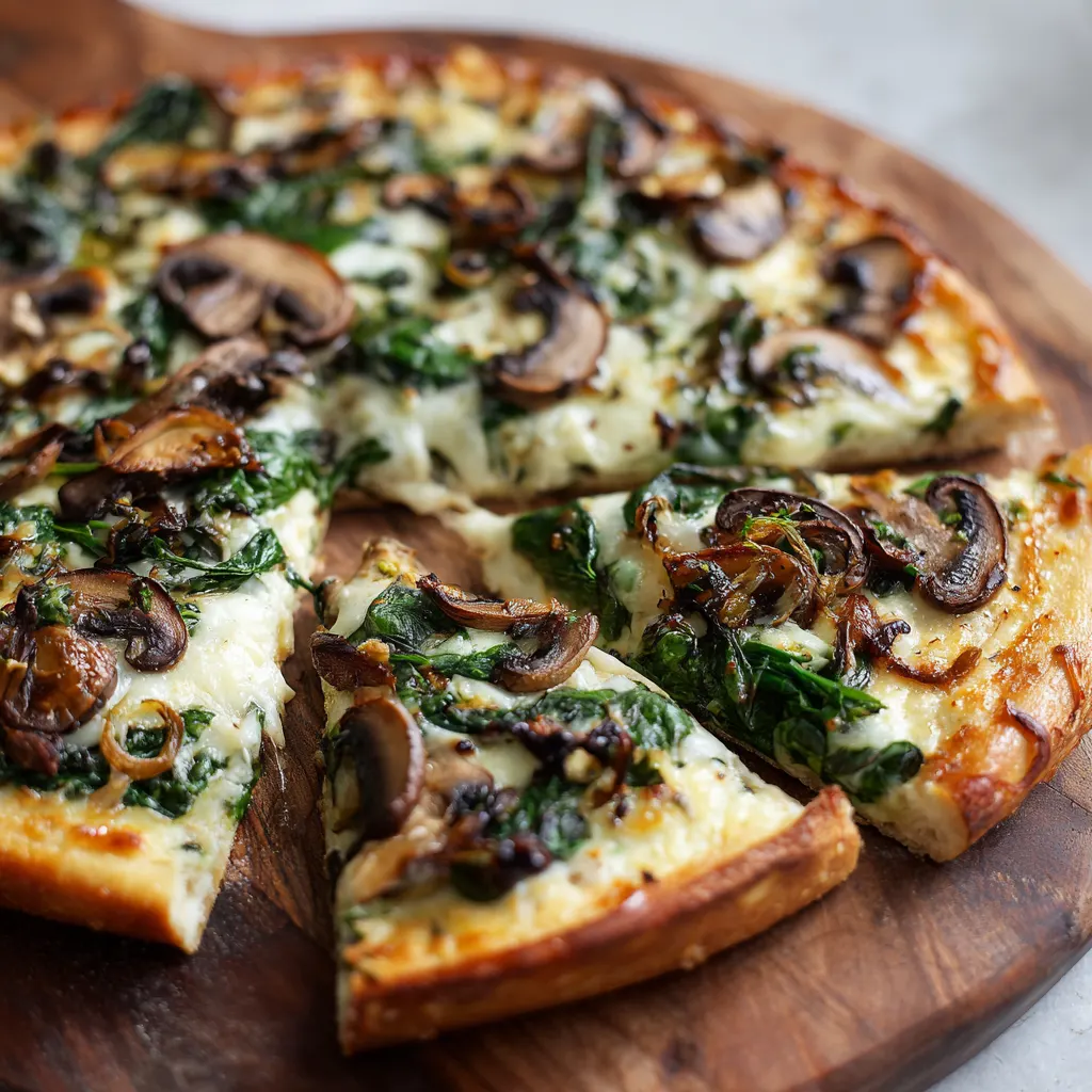 Spinach Mushroom Pizza