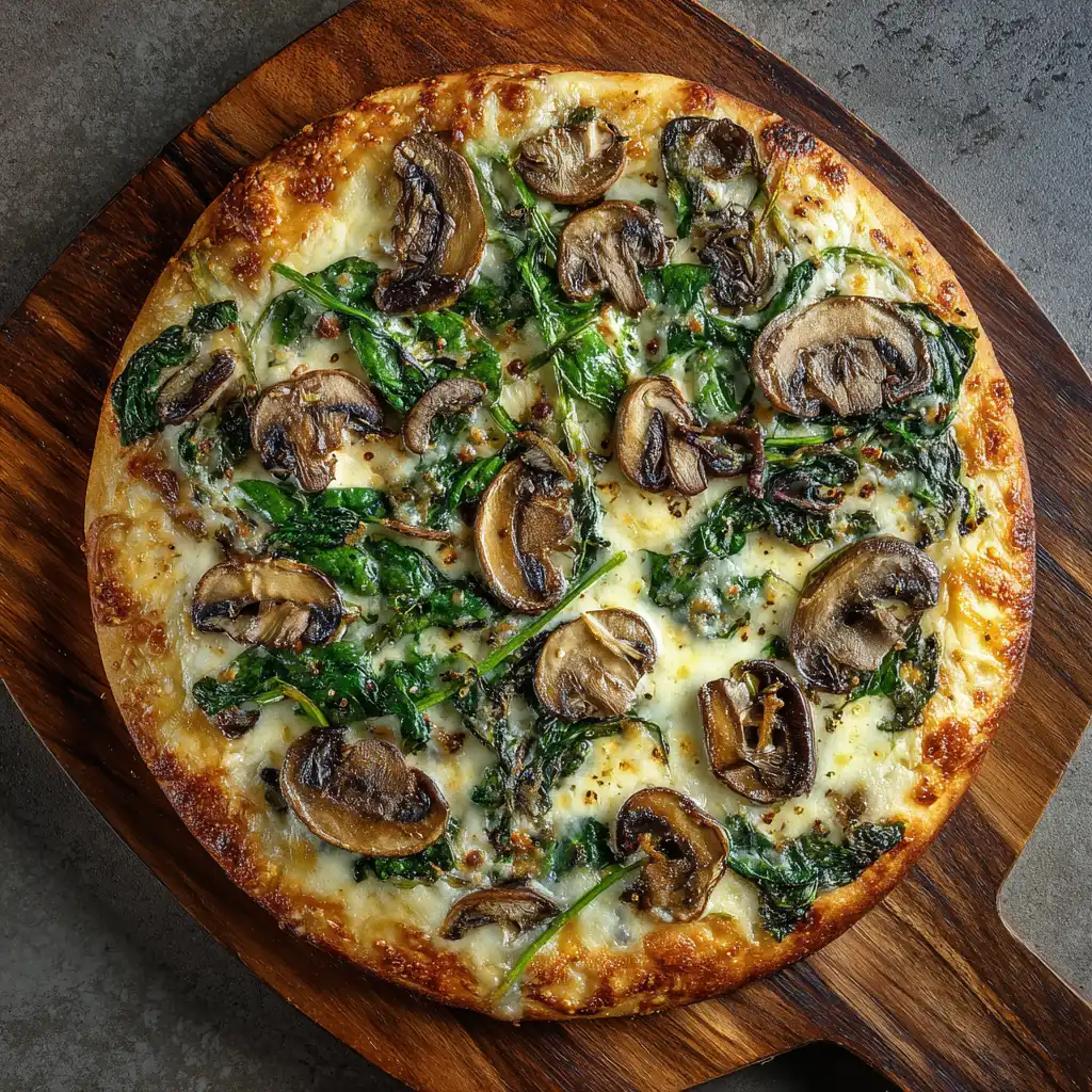 Spinach Mushroom Pizza