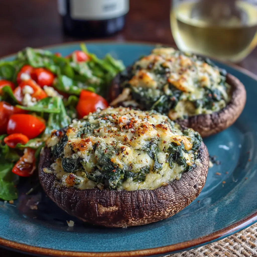 Spinach Cheese Portobellos
