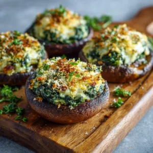 Spinach Cheese Portobellos