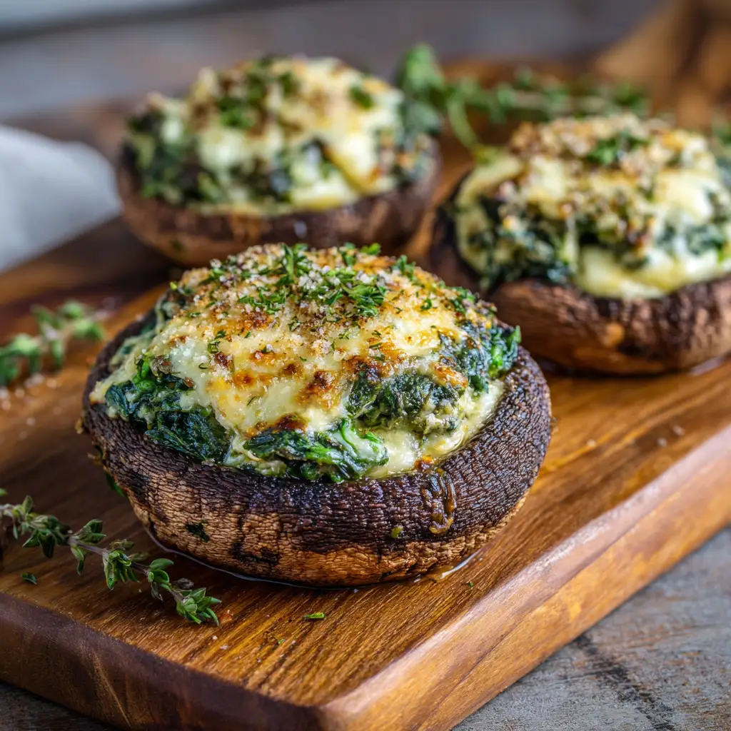 Spinach Cheese Portobellos