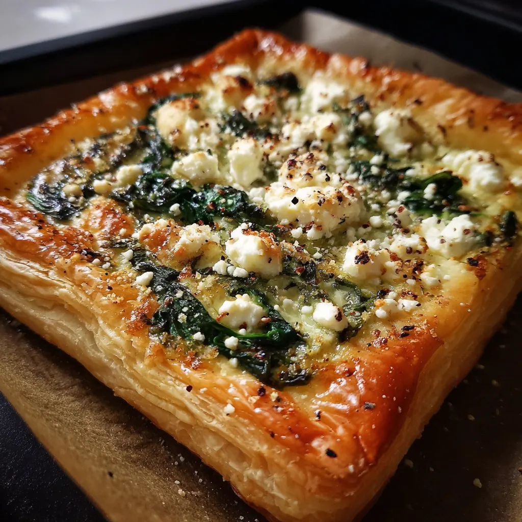 Spinach and Feta Puff Pastry Tart
