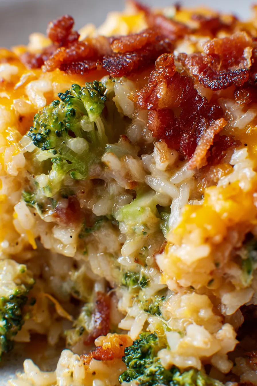 broccoli rice casserole ingredients prep