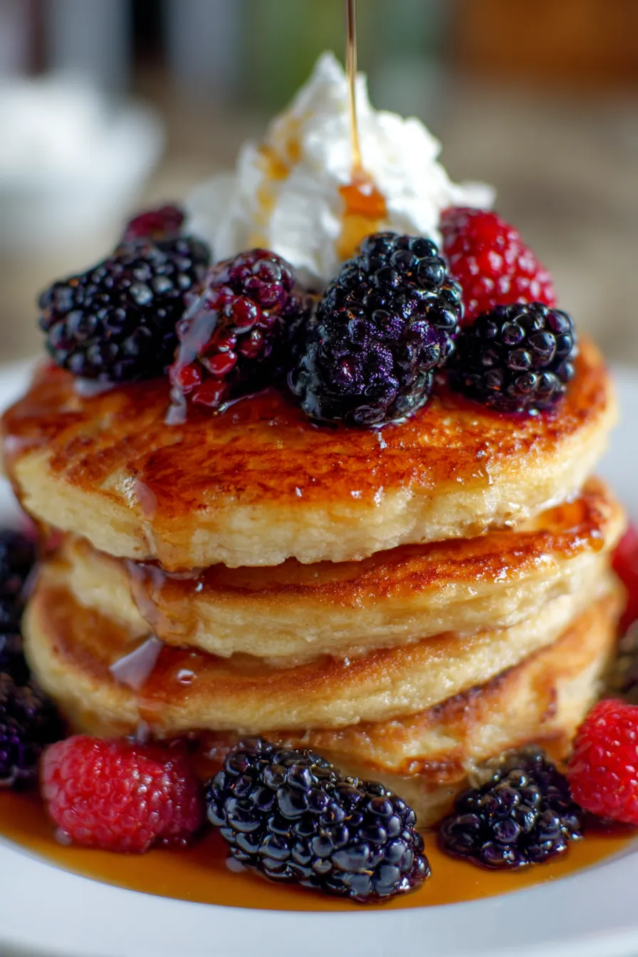 Blackberry Vanilla Pancakes-griddle-cooking-golden