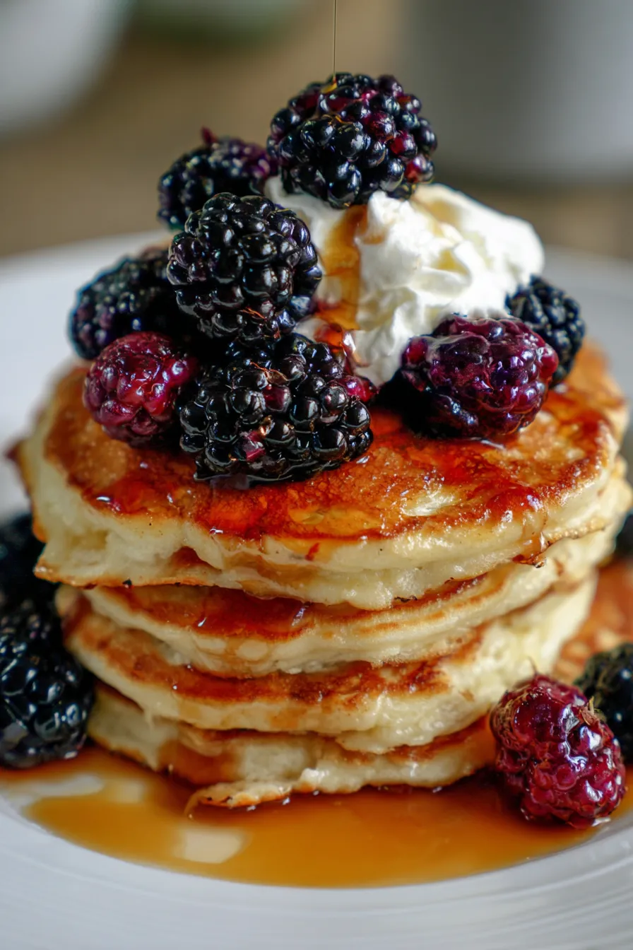 Blackberry Vanilla Pancakes-ingredients-fresh-berries-vanilla
