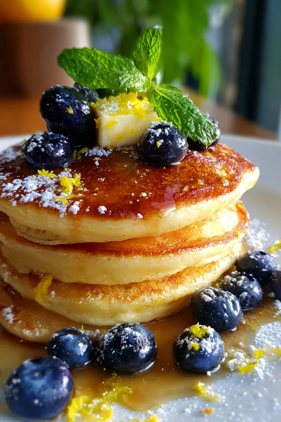 Blueberry Lemon Zest Pancakes - ingredients - fresh blueberries - lemon zest