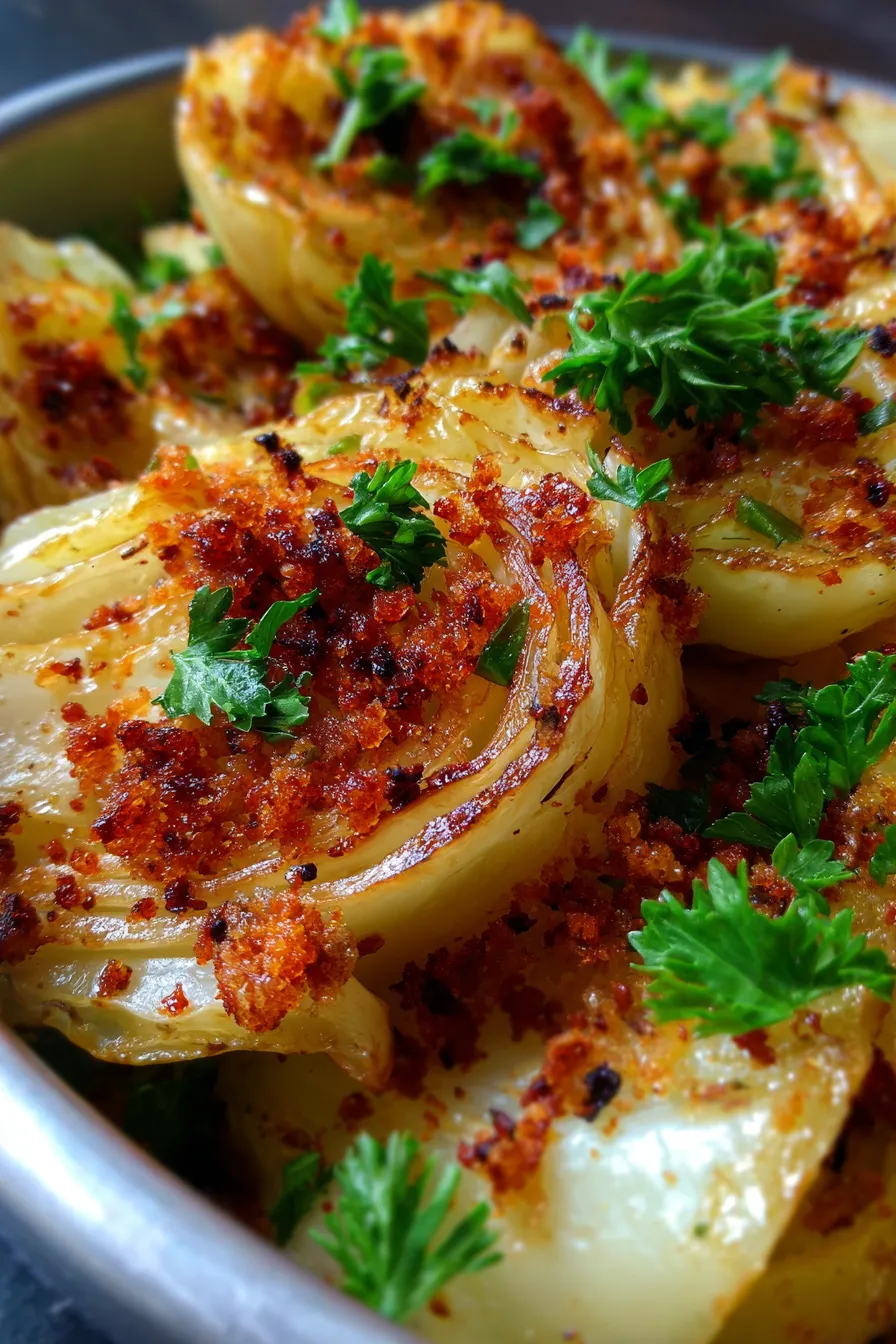 Buttered Cabbage with Garlic Crumbs-cooking-pan