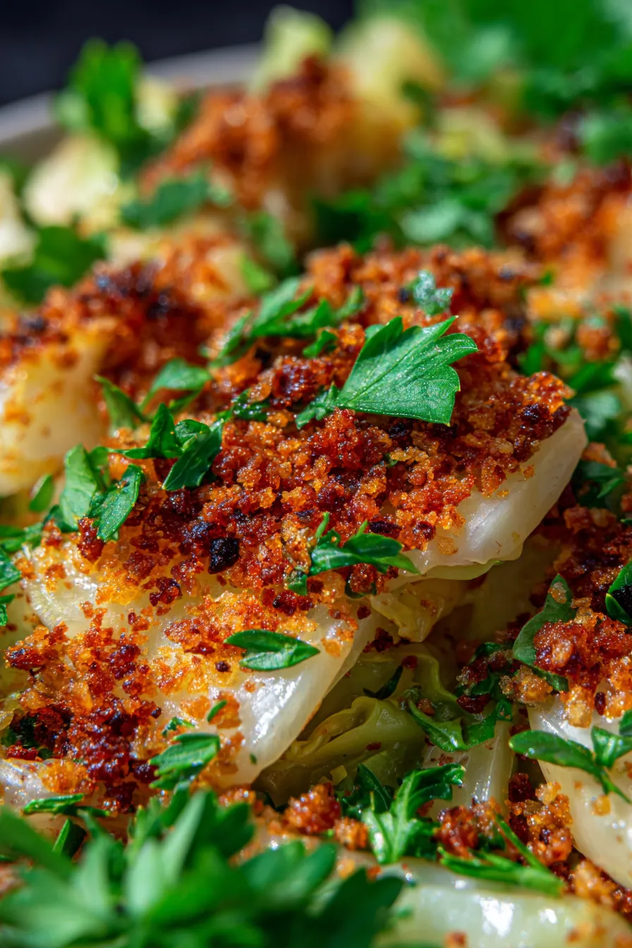 Buttered Cabbage with Garlic Crumbs-ingredients-spread
