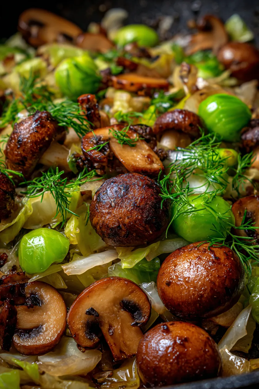 Cabbage and Mushroom Skillet-ingredients-fresh