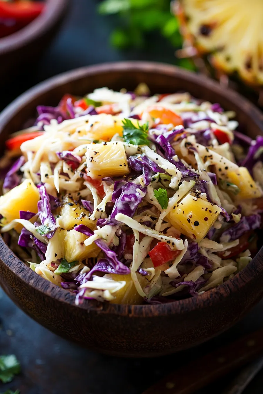 Cabbage & Pineapple Sweet-Savory Slaw-serving-bowl