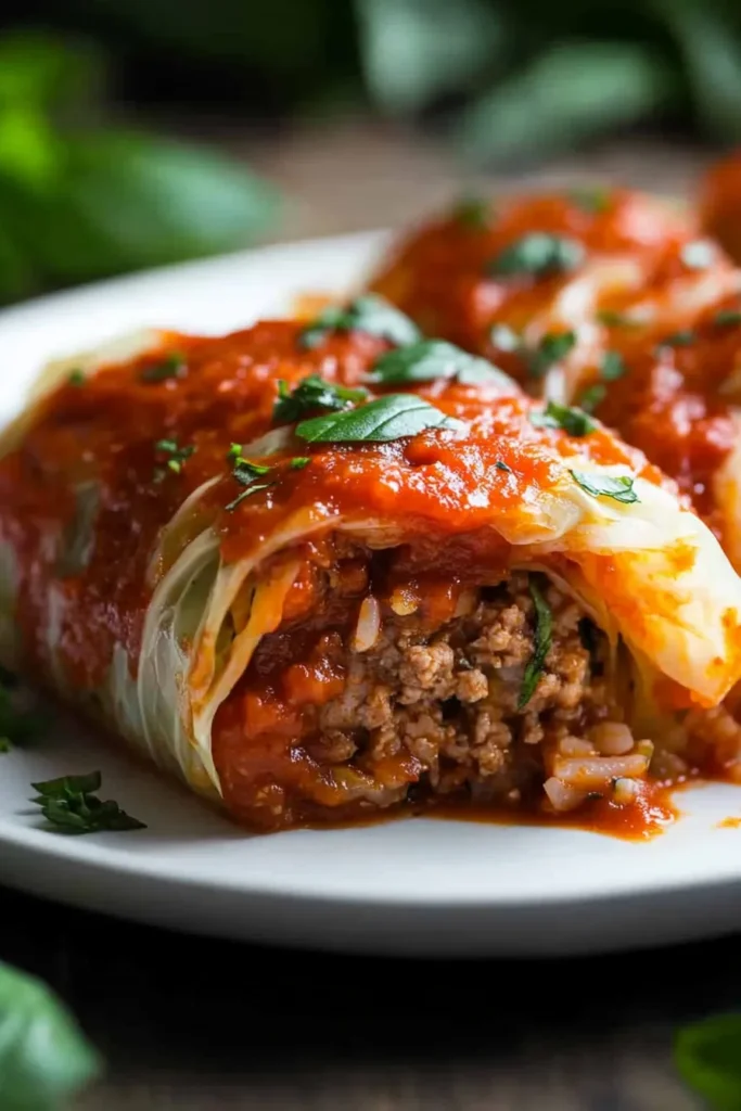 Comforting Cabbage Rolls with Tomato Basil Sauce – Easy Recipe