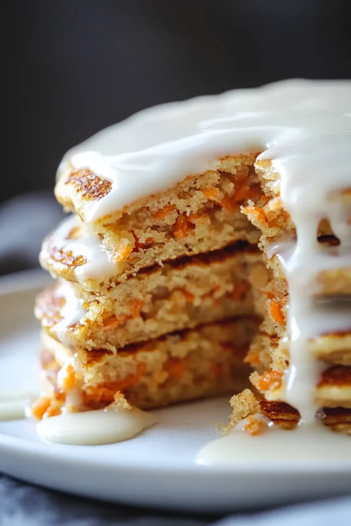 Carrot Cake Pancakes with Cream Cheese Glaze – Easy Brunch!