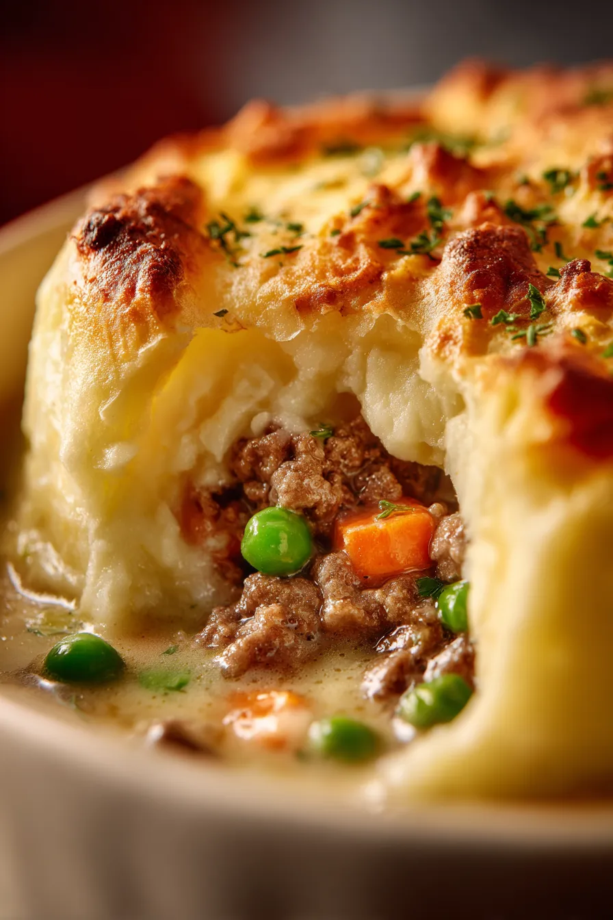 Cheddar Mash topping golden brown