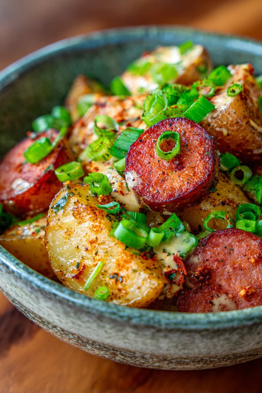 Cheesy Crockpot Ranch Potatoes with Smoked Sausage-ingredients-arrangement