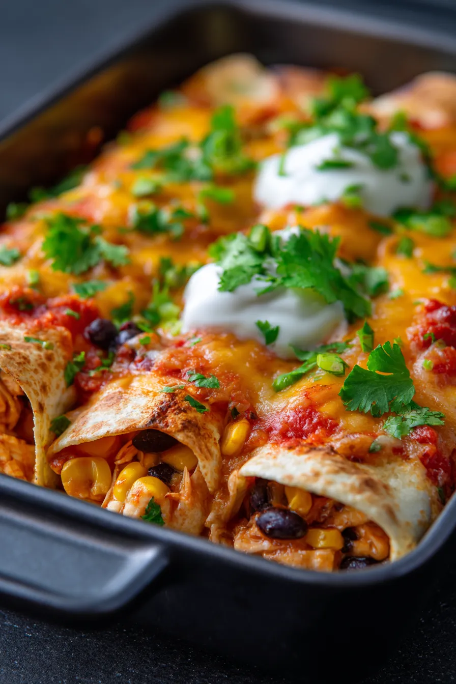 Chicken Burrito Casserole-serving-spoon