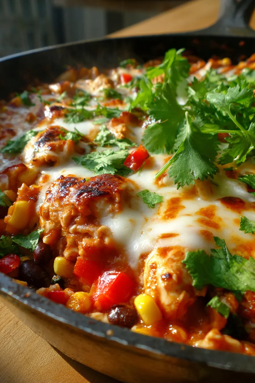 chicken enchilada skillet-texture-closeup