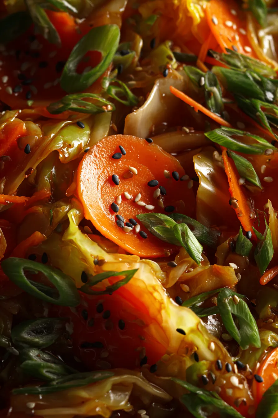 Chopped cabbage and carrots prep