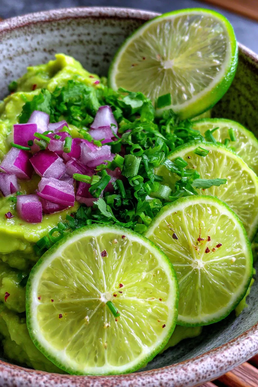 Classic Guacamole with Extra Lime - texture-closeup-lime-wedge