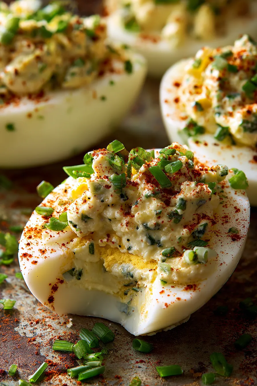 close up texture Greek Yogurt Egg Salad