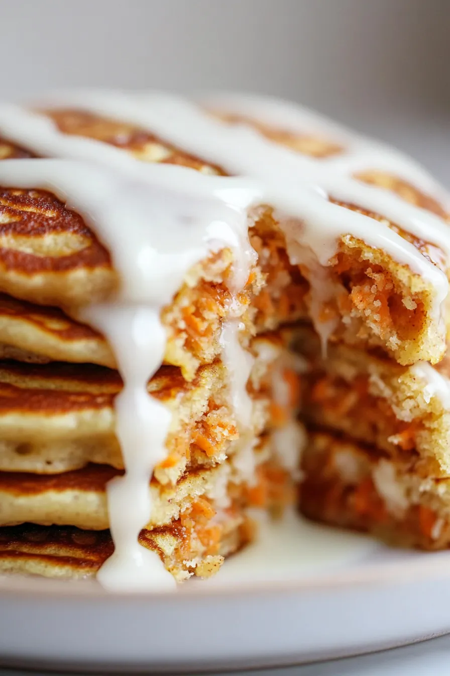 cream cheese glazed pancakes side view