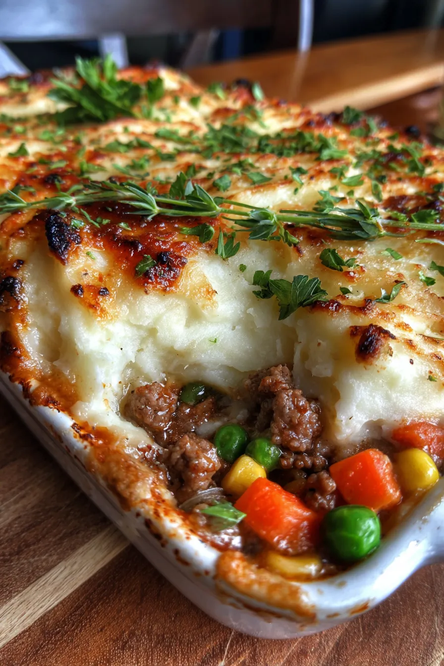 Creamy Alfredo Shepherd’s Pie-texture-closeup