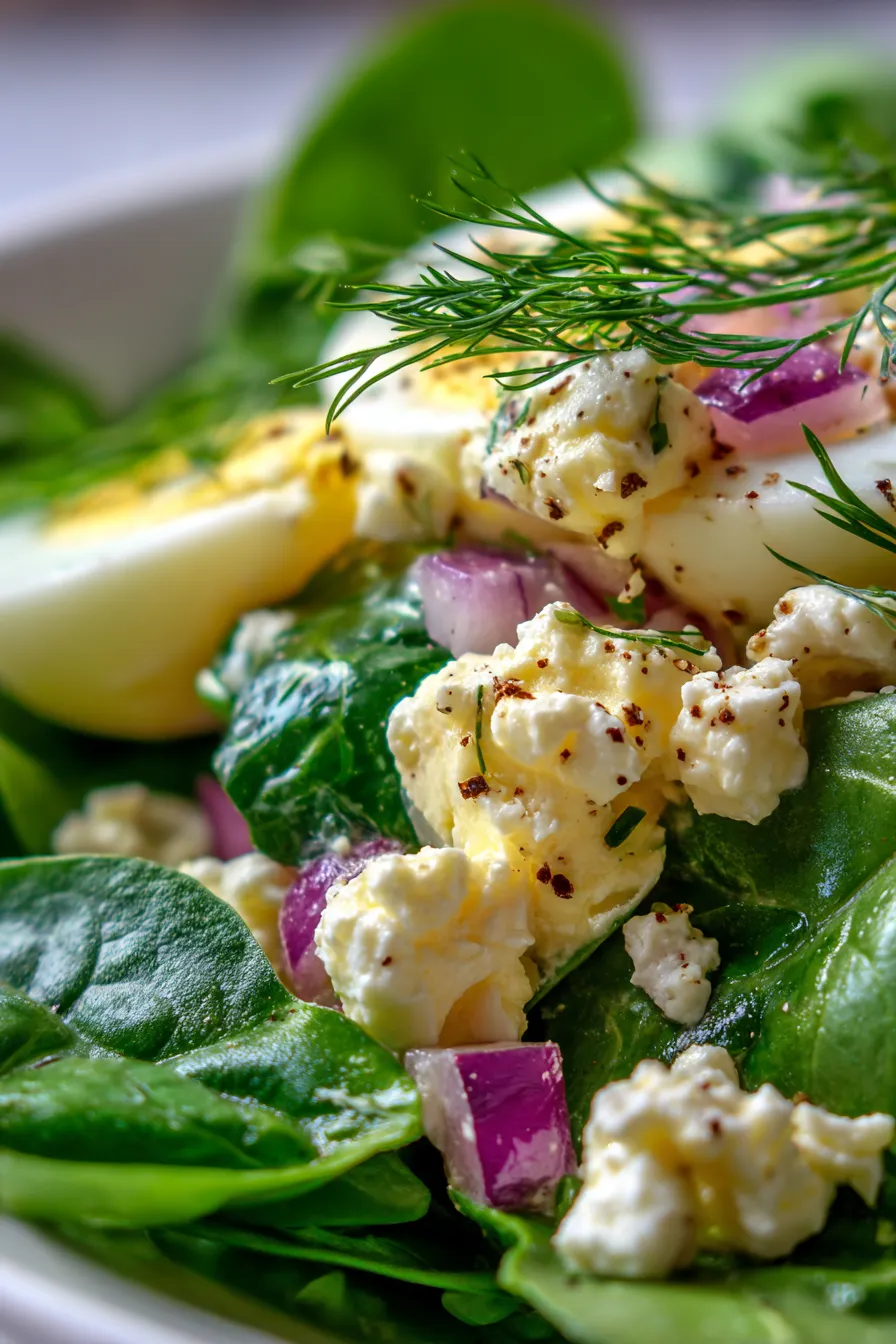 creamy egg salad closeup