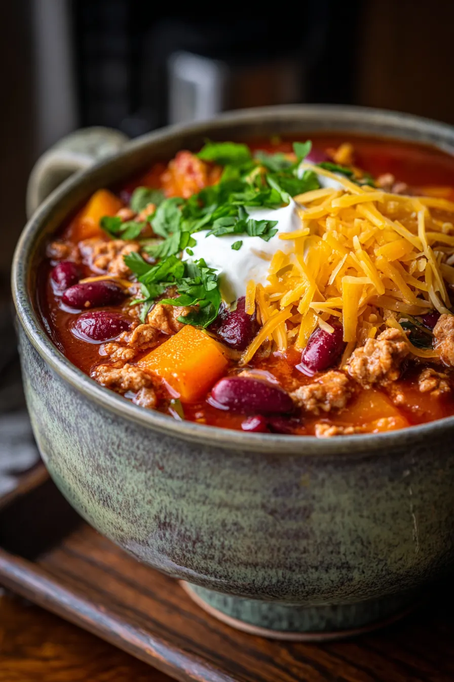 Crockpot Chili with Butternut Squash-ingredients-rustic