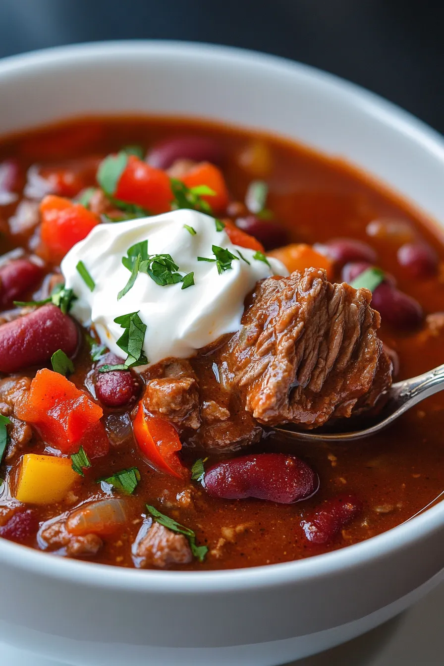 Crockpot Steak Chili with Smoky Paprika-cooking-process