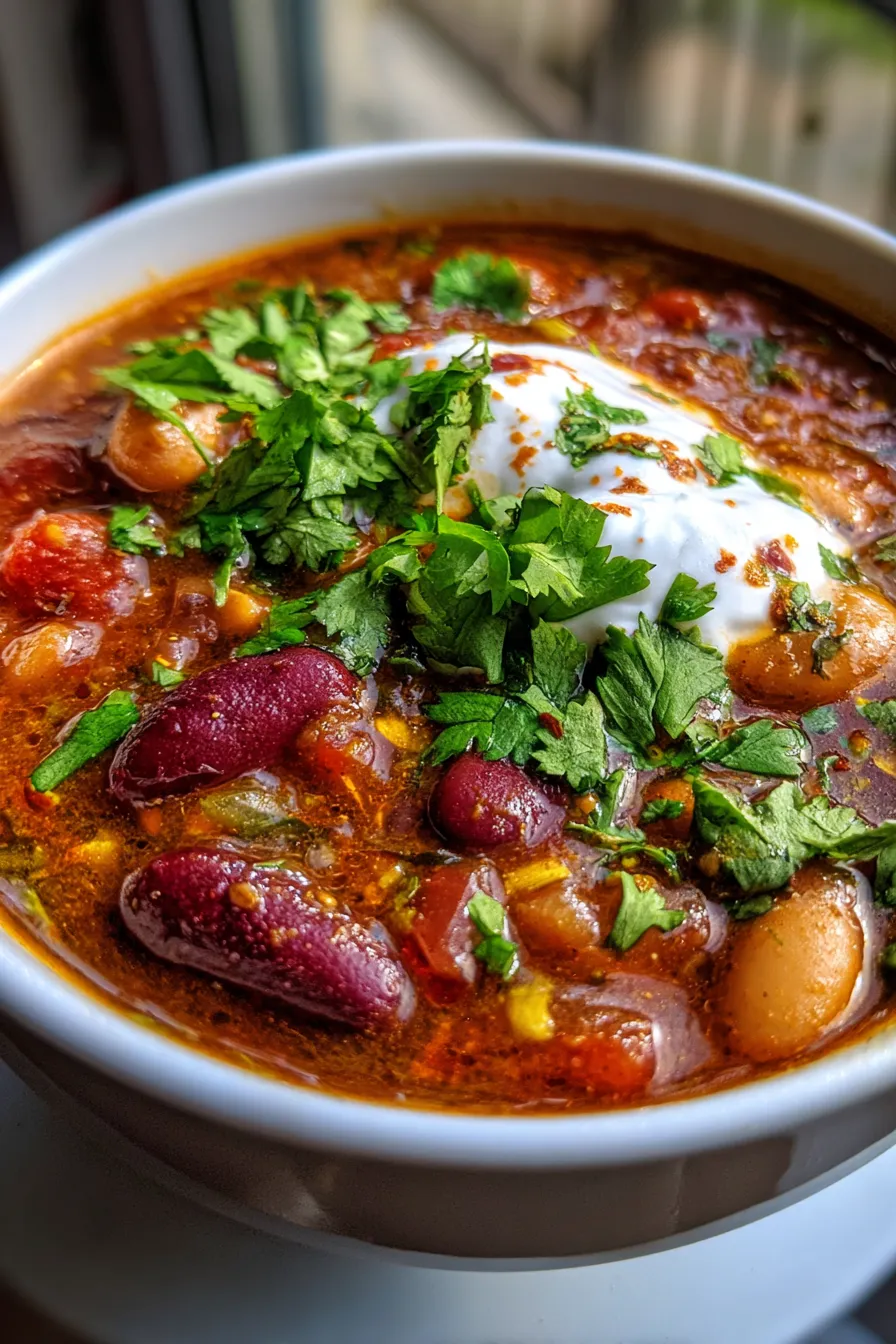 Crockpot Three-Bean Chili-ingredients-prep
