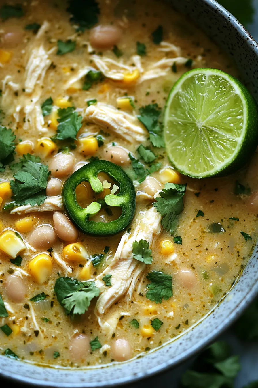 Crockpot White Chicken Chili with Lime-creamy-texture