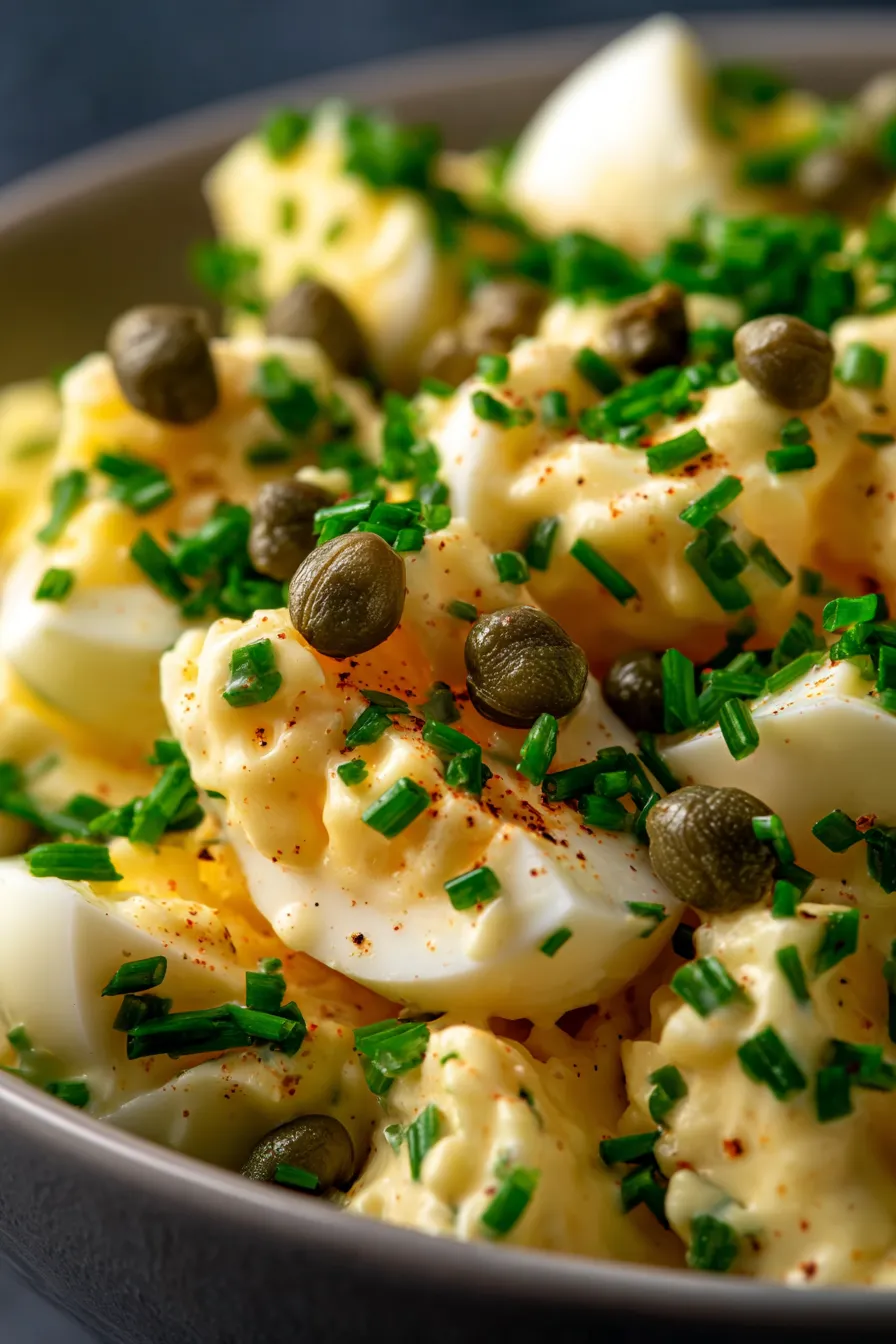 Dijon Egg Salad with Capers-fresh-herbs