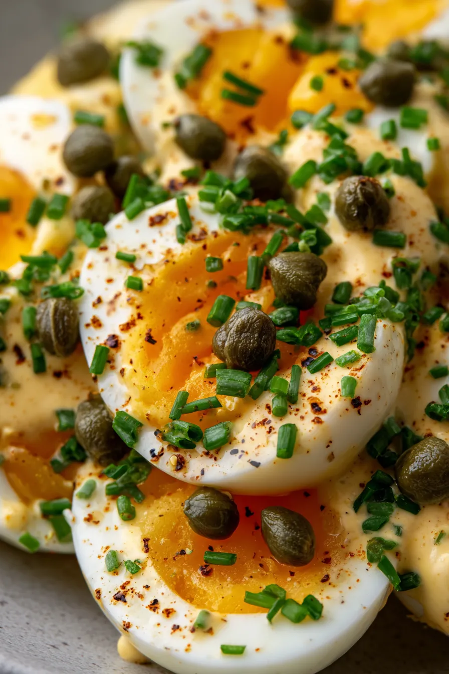Dijon Egg Salad with Capers-ingredients-overhead