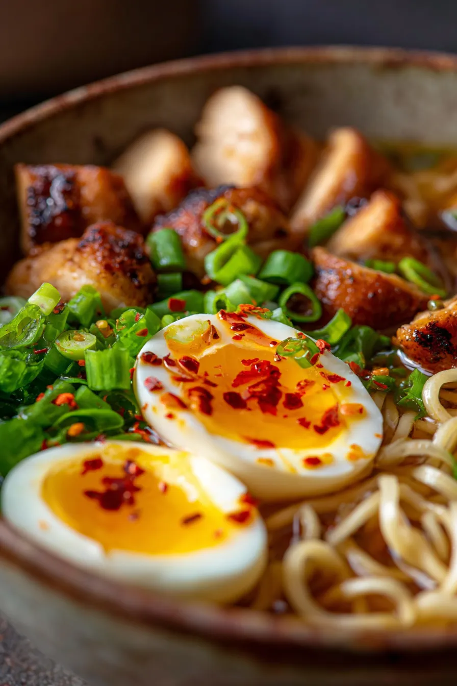 Easy Chicken Ramen-noodles-closeup